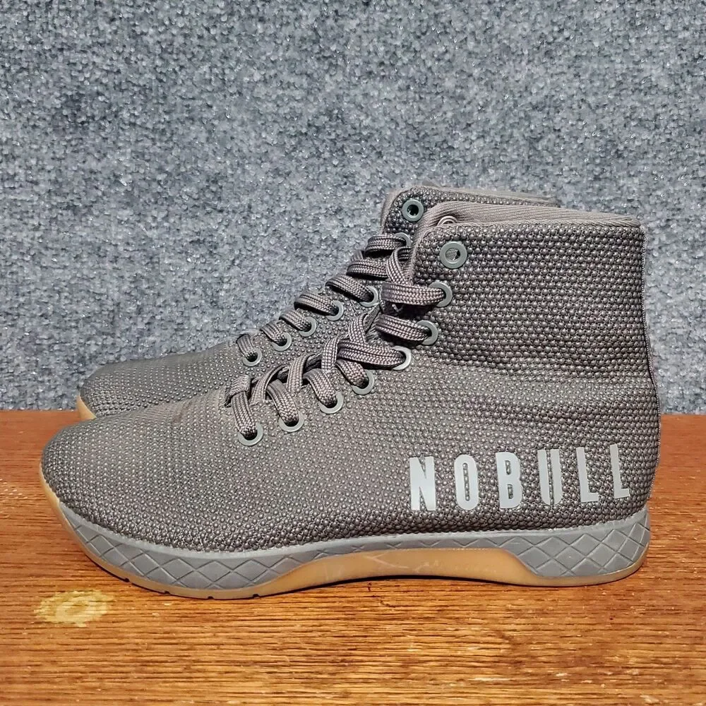 NOBULL Outwork High Top Gray CrossFit Training Shoes Womens 6 Mens 4.5 Gym Pump